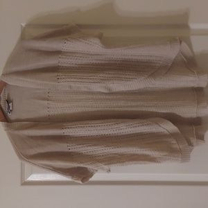 212 New York Large Cream Short Sleeve Cardigan